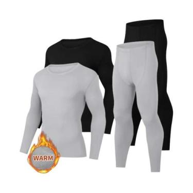 Imagem de Conjunto De Roupa Térmica Masculina E Para Adolescentes Camisa De Mang