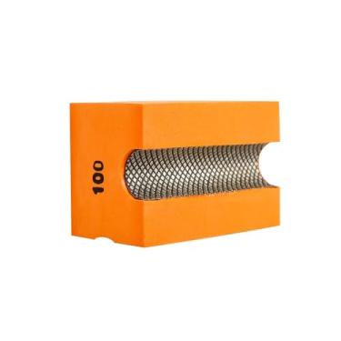 Imagem de MiJunHD Bloco de lixa de diamante galvanizado côncavo, bloco de polimento curvo de 100 grãos para moer, aparar, granito, mármore, vidro, pedra, azulejo de madeira (1 peça)