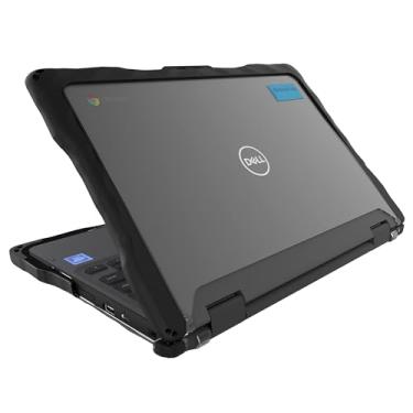 Imagem de A capa para laptop Gumdrop DropTech serve para Dell Chromebook 3120 | 3110 | 3100 (2 em 1) para estudantes, professores e salas de aula – amortecedores resistentes à prova de choque testados contra