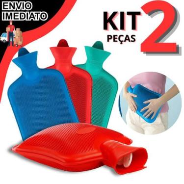 Imagem de Kit 2 Bolsa Térmica Compressa Para Água Quente Ou Fria Grande 1,5LT Do