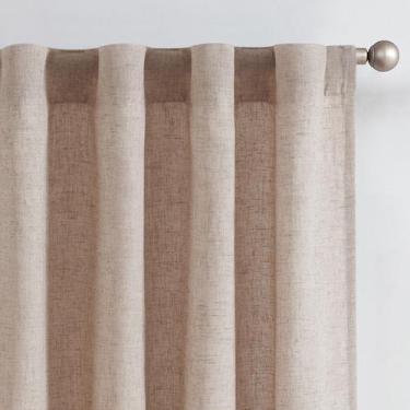 Imagem de Cortina jinchan, forrada a taupe, mistura de linho, 230 x 127 cm, sala
