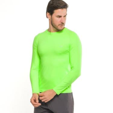 Imagem de Camiseta Manga Longa Poliamida Masculina Márcio May Fitness Ocean Verd