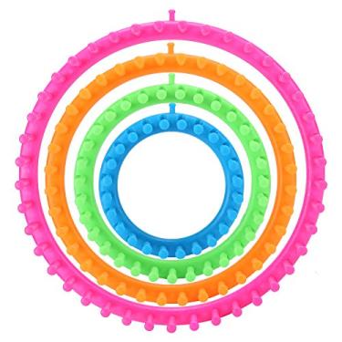 Imagem de aqxreight Conjunto de Teares de tricô Redondos Circulares, Ferramenta de Kit de Artesanato Com Agulha de Gancho e Fabricante de Cachecol Pompom é Circular de Fácil Armazenamento, que Fez a Máquina Ser Materiais úteis para tricô de Longo Prazo