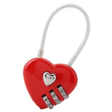 Imagem de Cosiki Cadeado de Segurança Com Código de Bagagem, Combinação Durável, Cadeado de Segurança para Mala de Viagem, Segurança para Viajantes, Material de Liga de Zinco (Vermelho)