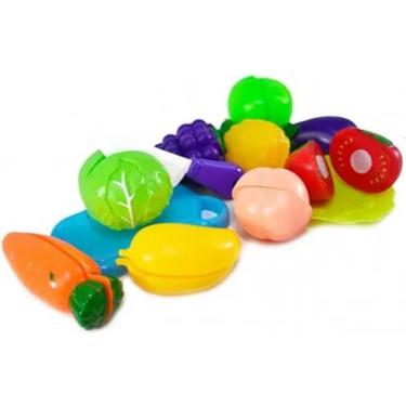 Imagem de Comidinhas Crec Frutas Legumes Facas Tabua Corte Infantil. - Ark Toys