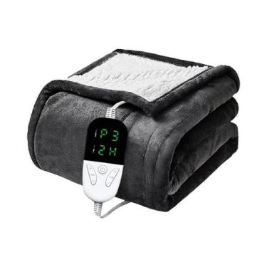 Imagem de Cobertor Aquecido 50x60 Polegadas, Manta Elétrica Macia Com 6 Níveis D