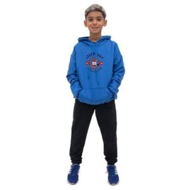 Imagem de Casaco Moletom de Frio Infantil Menino Estampa Legenday Com Calça Lisa Costuras Reforçadas Macio-Masculino