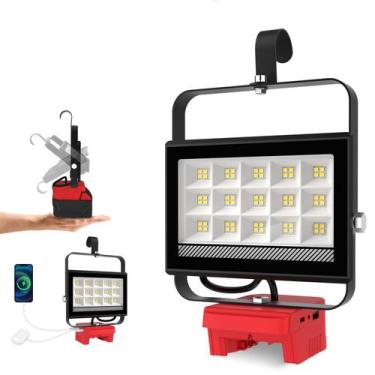 Imagem de Luz de trabalho LED sem fio T-sunicem 18V 60W 6000LM USB