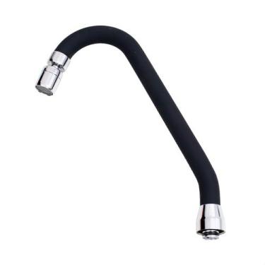 Imagem de Tubo J Silicone Preto Arejador Articulavel Latão Cromado - Roddex