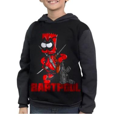 Imagem de Casaco Moletom Infantil Bartpool Deadpool The Simpsons, Preto, 1