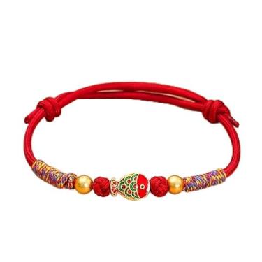 Imagem de 1 pulseira de corda vermelha ajustável à mão pingente da sorte pulseira de corda trançada para mulheres, Medium, corda, Sem Pedra Preciosa