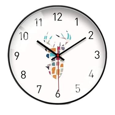 Imagem de 5sssallefaa Relógio de parede silencioso, relógios de parede sem tique-taque operado por bateria, fácil de ler, relógios de parede redondos modernos para sala de estar, casa, cozinha, quarto