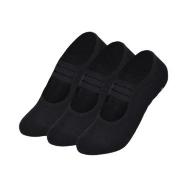 Imagem de Meias De Yoga, Pilates E Dança Femininas Antiderrapantes, 3 Pares, Res