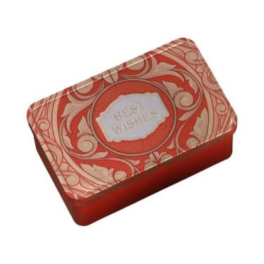 Imagem de Caixa De Natal De Papai Noel Em Lata Vazia Retangular Para Doces E Bis