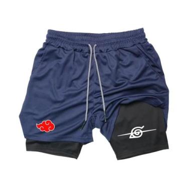 Imagem de Shorts De Treino Masculinos De Secagem Rápida Com Dupla Camada, Calças