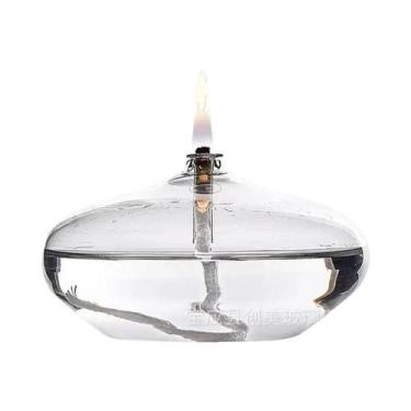 Imagem de Suporte De Vela De Vidro Transparente Artesanal Luminária De Óleo Plan
