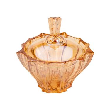 Imagem de Bomboniere Potiche de Cristal Paradise Âmbar Metalizado 12x12cm Wolff