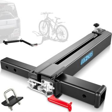 Imagem de Adaptador de engate giratório para engate de 5 cm, braço oscilante de 0 a 180 graus, capacidade de carga de 113 kg, acessório de extensão de rack de bicicleta para carros, caminhões, SUVs (estilo 1)