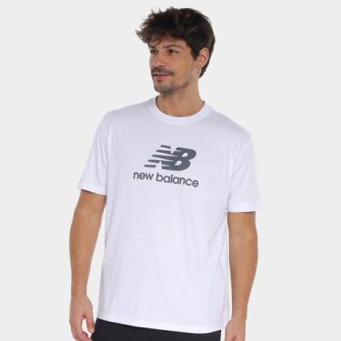 Imagem de Camiseta New Balance Essentials Masculina, Branco, M