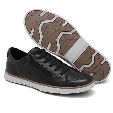 Imagem de Sapatênis Masculino Tênis Casual Em Couro Confort Com Ziper Lateral-Masculino
