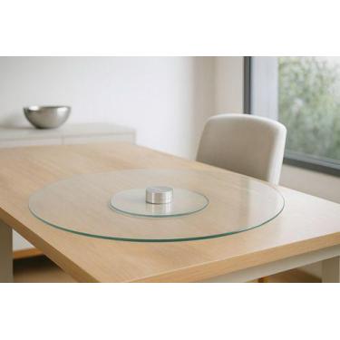 Imagem de Centro Mesa Prato Giratório Vidro Temperado 80cm Resistente - - Ornato