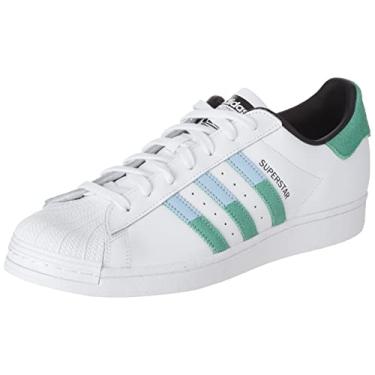 Imagem de adidas Originals Tênis masculino Superstar RT Fashion, Branco/Semi Grito Verde/Azul Dawn, 39