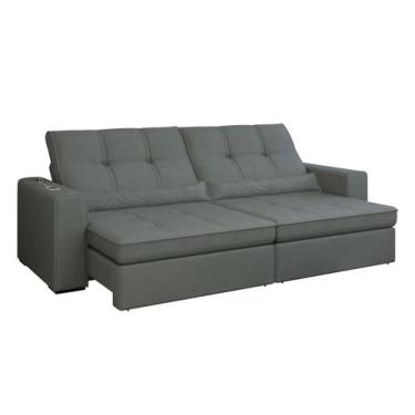 Imagem de Sofá Paris - Veludo Real - Store Sof, Chumbo, 2,10m