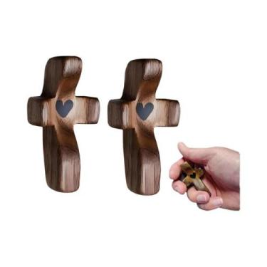 Imagem de Decorações De Cruz De Madeira 10 Peças Alívio Da Ansiedade Fidget Símb