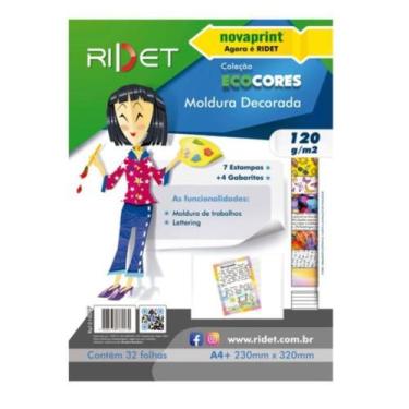 Imagem de Papel Ecocores Moldura Decorada A4+ 23x32cm 32 Fls - Nova Print