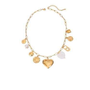 Imagem de Colar de caixa de fotos de aço inoxidável colorido, pingente de borboleta, pérola, joia feminina, pérola do dia dos namorados