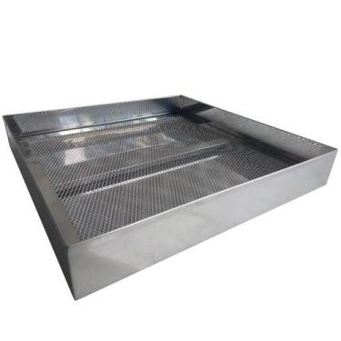 Imagem de Escorredor Fritura Inox Bandeja 40x40x6cm Pastel Salgados - DAIFPRO