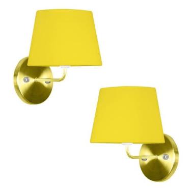 Imagem de Kit 2 Arandela Dourado De Cupula Tradicional Amarelo - MARRYLUZ