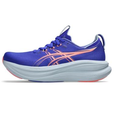 Imagem de ASICS Tênis de corrida feminino Gel-Nimbus 28, Explosão de cobalto/coral solar, 41