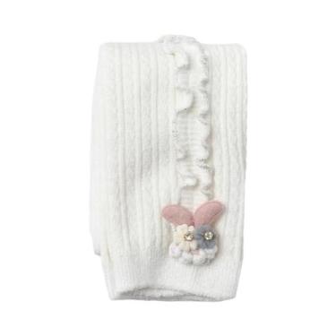 Imagem de Meias-calças De Algodão Canelado Para Bebês Meninas, Quentes, Cor Sóli