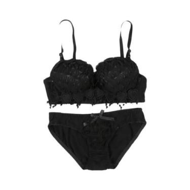 Imagem de Conjunto De Sutiã Push up Com Renda Floral Para Mulheres E Meninas - N