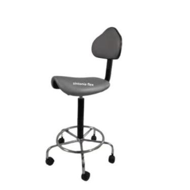 Imagem de Cadeira Mocho Sela Alta 65 Min. 75 Max. Cromada Corano Cinza - Sintoni