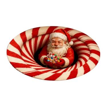 Imagem de Capacho de Natal | Tapete engraçado Papai Noel - Tapete 3D de Natal | para sala de estar, entrada, escritório, dormitório, apartamento, casa de fazenda, inverno, férias, festas