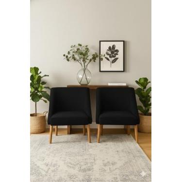 Imagem de Kit 02 Cadeira Decorativa Liz Suede para Sala salão recepção . - SONHO