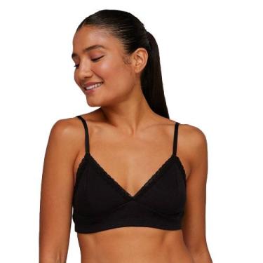 Imagem de Sutiã Top Triângulo Ribana Hering com Renda, Hrg1c, Preto, P