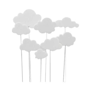 Imagem de Topo De Bolo De Unicórnio Para Crianças, Nuvens Arco-Íris E Estrelas, 