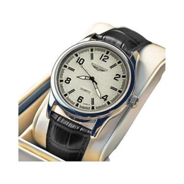 Imagem de Relógio De Quartzo Masculino De Couro À Prova d'Água De Luxo, Marca De