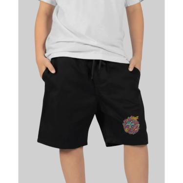 Imagem de Bermuda DR7 Street Tactel Infantil Robô - Preto-Unissex