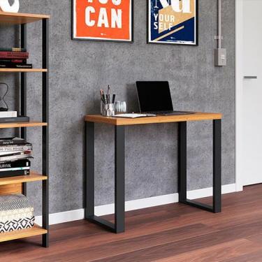 Imagem de Kit Mesa Escritório + Estante Nicho Industrial 100% Mdf - Dalla Costa 