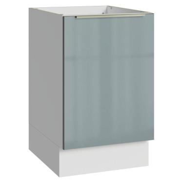 Imagem de Balcão de Cozinha 50cm 1 Porta (Sem Tampo) Branco/Cinza Lux Madesa