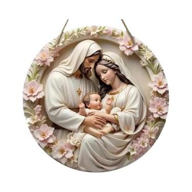 Imagem de Placa De Madeira 2D Com Cena De Natividade E Relevo Bíblico Do Nascime