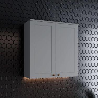 Imagem de Armário Aéreo De Cozinha 80 Cm 2 Portas Americana Henn Cinza