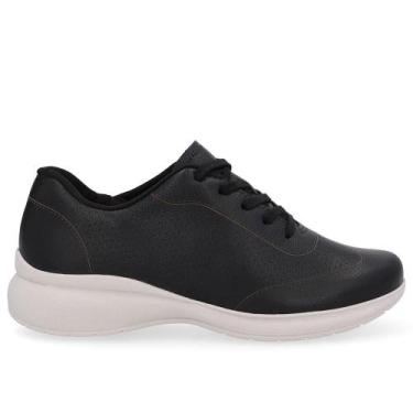 Imagem de Tenis usaflex couro casual ref ud01001 feminino, 37, Preto
