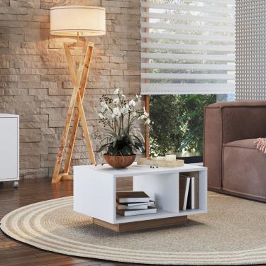 Imagem de Mesa de Centro para Sala de Estar com Nichos Branco