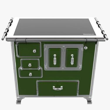 Imagem de Fogão A Lenha Tradicional Venâncio Gab Nº2 Vitrocerâmico Verde S- Tampa Porta Dupla Direito - 35948