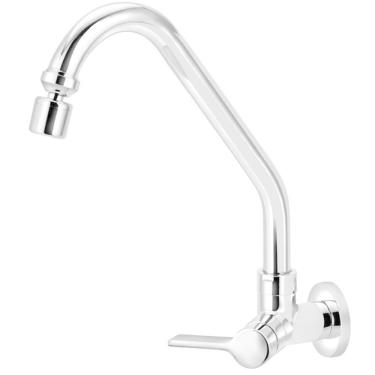 Imagem de Torneira Para Cozinha Clean 1-4 de Volta Bica Móvel C62 Cromada de Parede Vtp620cwb Esteves Torn